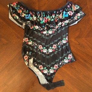 Strapless floral onesie